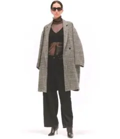 アパルトモン　LISIERE CHECK W COAT ウールコート