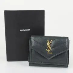 レア✨サンローラン 三つ折り財布 YSL カサンドラ キャビアスキン