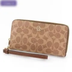 COACH コーチ 長財布 ダブルバックル ベルト ラウンドファスナー