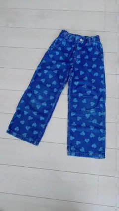 H&M キッズ ハート柄 ワイドレッグパンツ 130cm