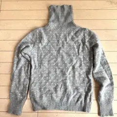 カシミヤ100% タートルネック ニット セーター グレー K’sC 高級美品