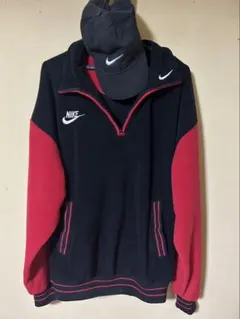 NIKE ハーフジップフリースジャケットヴィンテージ品　NIKE黒帽子