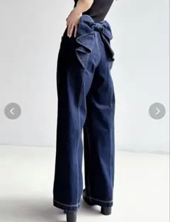 インゲボルグ ムラ糸デニムストレートパンツ 25ss 税込39600円 タグ