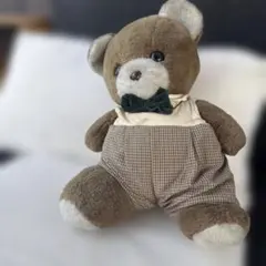 サンアロー ぬいぐるみ クマ 蝶ネクタイ チェック柄 30cm