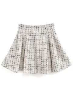 GRL インパン裏地付きラメツイードプリーツミニスカート[dk1276]