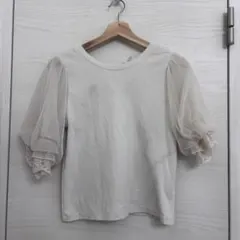 emsexcite エムズエキサイトバルーンスリーブリボン付きTシャツ