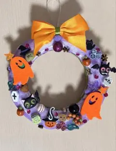 ハロウィンリース オレンジゴースト