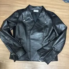 PLST ブラック ライダースジャケット