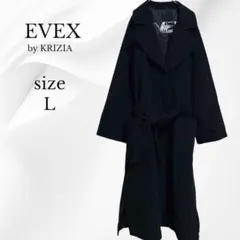 EVEXbyKRIZIA ロングコート チェスターコート アンゴラ 黒　L