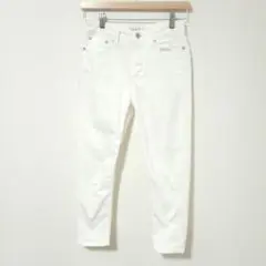 【エスアンドエス】ストレートパンツ　綿　レーヨン　ホワイト　XS　ベトナム製