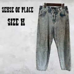 SENSE OF PLACE ハイウエストデニム ケミカルデニム　サイズM
