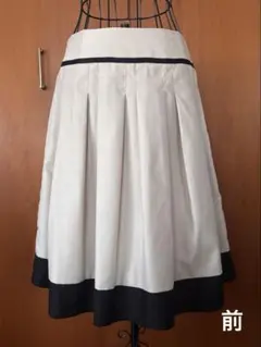 フレアスカート アイボリー/ブラック