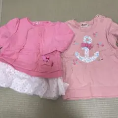 ホットビスケッツ ミキハウス トレーナー 80 ピンク セット売り
