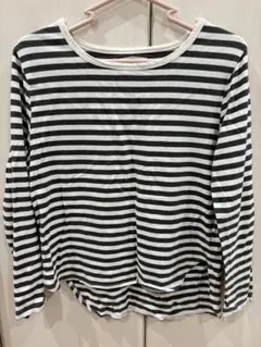 未使用alicia PAGEBOY 長袖Tシャツ 黒白ストライプ