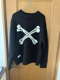 Schott ブラック ニットセーター ドクロデザインのサムネイル