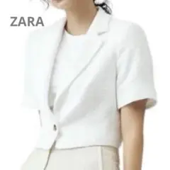 新品未使用⭐︎ZARA⭐︎半袖ショートジャケット　ホワイト