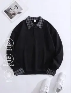 メンズ長袖チェック型トップス