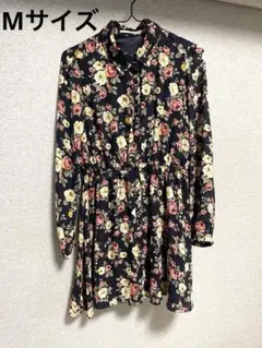 ワンピース　ミニ丈　Mサイズ　長袖　花柄　COLZAのサムネイル