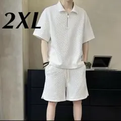 セットアップ　上下セット　2XL 3L　部屋着　夏服 Tシャツ ハーフジップ
