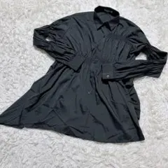 【c7162】pralines シャツ ブラック　長袖　変形のサムネイル