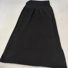 タグ付き未使用★マタニティ★黒リブ編みロングスカート　少し傷あり
