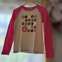 Labrador Retriever リンゴプリント長袖Tシャツ Sサイズ