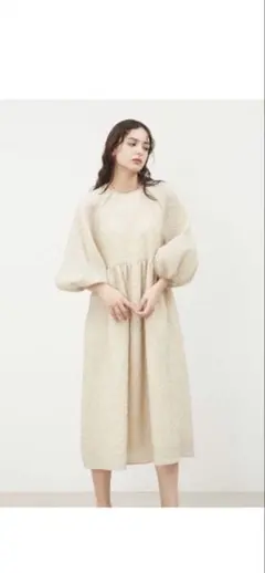 1回のみ Mila Owen パフスリーブジャガーワンピース