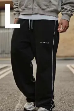 YOUNGLA ブラック スウェットパンツ Lサイズ