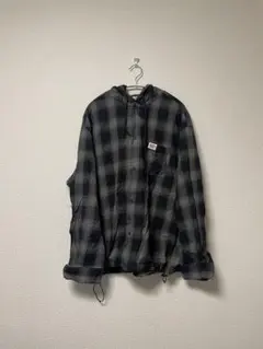 sedacle チェック柄フード付きシャツ