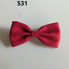 531 ワンちゃん用バレッタ リネン赤BIGリボン