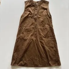 【無印良品】ブラウン ノースリーブ ワンピース Sサイズ　コーディロイ