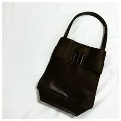 【美品】ダークブラウン バックル付きショルダーバッグ　バサラファビオ