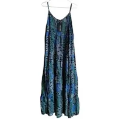 【新品タグ付き】TRUBEキャミコットンロングワンピースネイビーM〜L