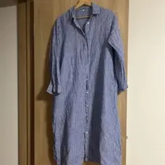 無印良品ストライプ シャツワンピース（M）
