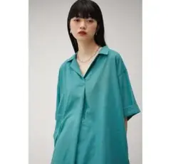 本日限定価格！AZUL by moussy ターコイズ 半袖 シャツワンピース