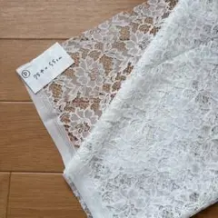 花柄レース生地 ハギレ ホワイト