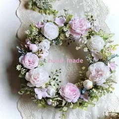 フラワーリース 風薫る20 咲き誇る花たち 玄関リース 大きめ 造花