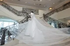 ウェディング　ロングベール　3m アイボリー