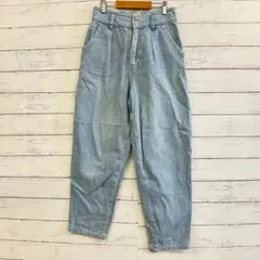 牛仔褲 錐形 S碼 淺藍色 高腰 通勤 假日 百搭實穿