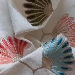 J64フランスJARDIN BOHEME パブリック刺繍サンプル 生地はぎれ