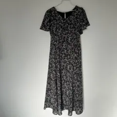 NATURAL BEAUTY BASIC 花柄半袖ロングフレアワンピース