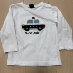 パトカー 長袖Tシャツ ホワイト