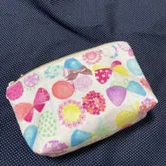 【ハンドメイド】ファスナーポーチ　リボン