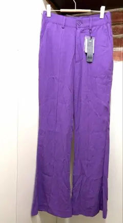ジーナシス　バックスリット ヨウリュウ フレアパンツ パープル S