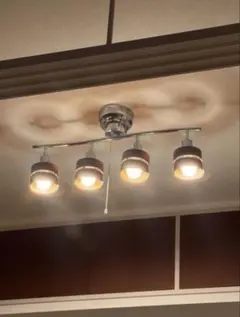 福岡市引き取り　モダンシーリングライト 4灯 シルバー/ブラウン