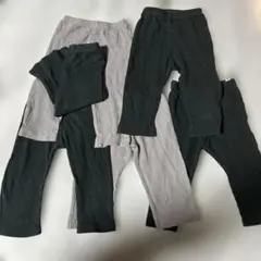 無印レギンス　スパッツ　パンツ 80cm 黒とグレー　6点