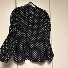 美品】 トーガプルラ ストレッチブロードブラウス フェザー ブラック