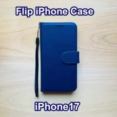 【iPhone17】 スマホケース 手帳型ケース ネイビー
