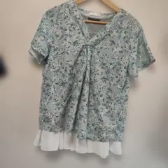 花柄レイヤード風カットソーキャミワンピース付のサムネイル