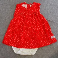 PETIT BATEAU 赤 水玉 ロンパース ノースリーブ